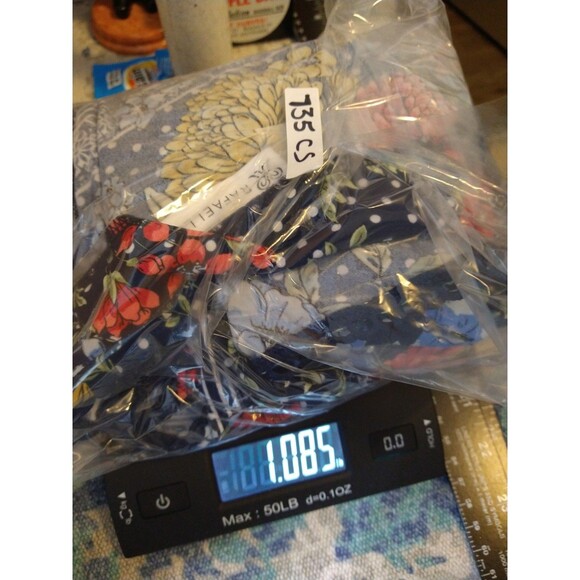 Rafaella Dress Sze XL Colorful Blue Floral Short Sleeve Handkerchief Eyelet Hem - Picture 9 of 9